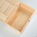 Ящик для хранения, 30×20×10 см, деревянный, с крышкой и замком - Фото 3