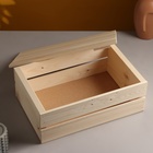 Ящик деревянный 35×23×13 см подарочный с реечной крышкой - Фото 3