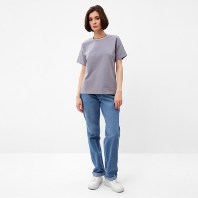 Футболка женская MINAKU: Basic line, серая, размер 50