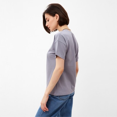 Футболка женская MINAKU: Basic line, серая, размер 50