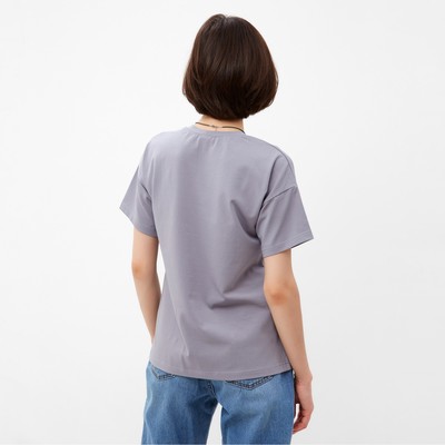 Футболка женская MINAKU: Basic line, серая, размер 50