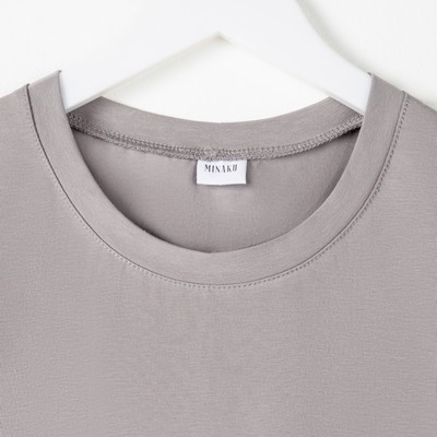 Футболка женская MINAKU: Basic line, серая, размер 50