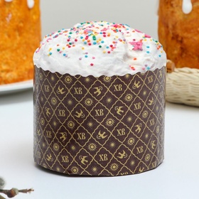 Форма для кулича бумажная Деко-про «ХВ», 11?8.5 см, коричневая (комплект 1900 шт)