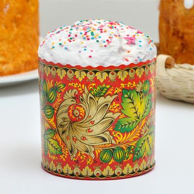 Форма для кулича бумажная Деко-про «Хохлома», 9×9 см, МИКС