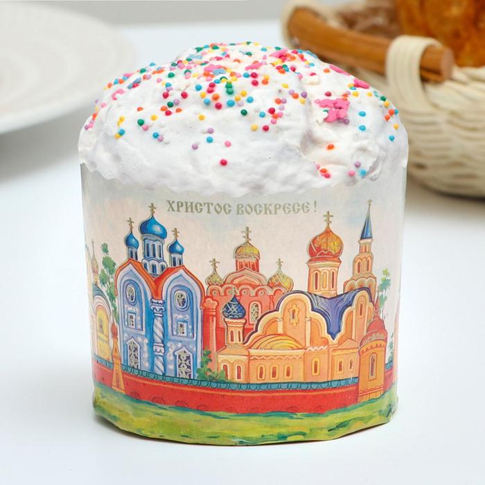 Форма для кулича бумажная Деко-про «Кремли», 7×6 см, разноцетная - Фото 1