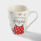 Кружка Доляна «Котики», 320 мл, фарфор, цвет белый - Фото 4