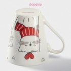 Кружка Доляна «Котики», 320 мл, фарфор, цвет белый - Фото 3