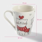 Кружка Доляна «Котики», 320 мл, фарфор, цвет белый - Фото 2