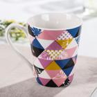 Кружка фарфоровая Доляна «Треугольники», 320 мл - Фото 1