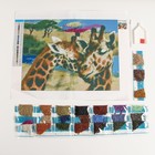 Алмазная мозаика с полным заполнением на холсте «Жирафы» 30х40 см - фото 6384935
