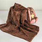 Ткань для рукоделия, мех на трикотажной основе, тёмно-коричневая, лоскут 50×50 см - Фото 2