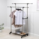 Вешалка - стойка напольная для одежды Доляна, телескопическая, 2 перекладины 80(145) × 43×90(160) см - Фото 1