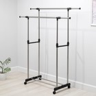 Вешалка - стойка напольная для одежды Доляна, телескопическая, 2 перекладины 80(145) × 43×90(160) см - Фото 2