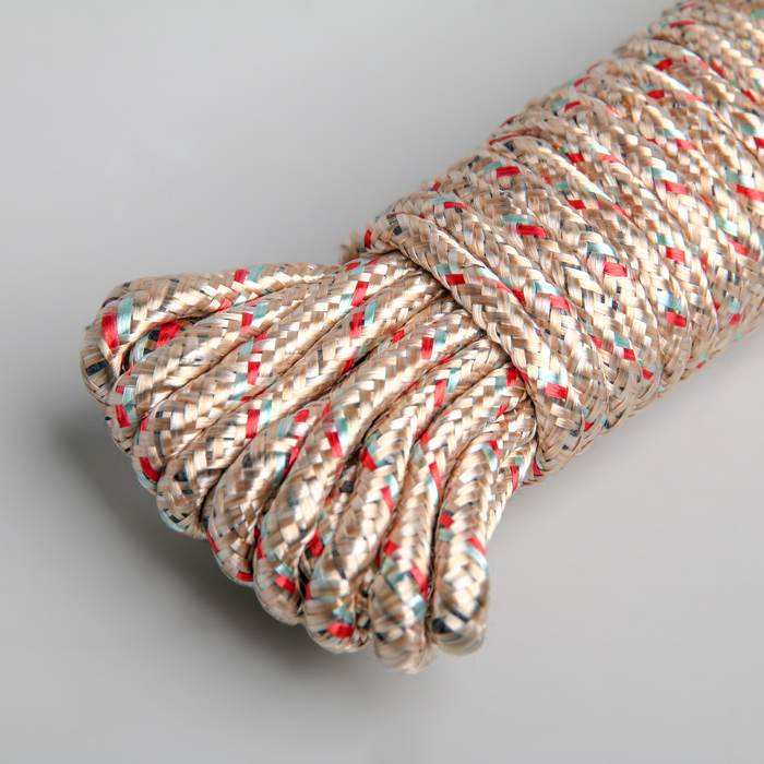 Верёвка бельевая Доляна, d=6 мм, длина 10 м, цвет МИКС - фото 1893563312