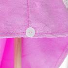 Чалма для сушки волос Доляна, микрофибра, с пуговкой, цвет розовый - Фото 3