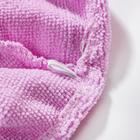 Чалма для сушки волос Доляна, микрофибра, с пуговкой, цвет розовый - Фото 4