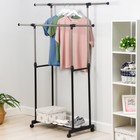 Вешалка - стойка напольная для одежды Доляна, телескопическая, 2 перекладины, 80(145) × 43×90(160) см - Фото 1