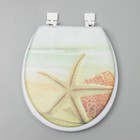 Сиденье для унитаза с крышкой Доляна «Пляж со звездой», 40×37 см, мягкое - Фото 4