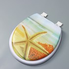 Сиденье для унитаза с крышкой Доляна «Пляж со звездой», 40×37 см, мягкое - Фото 5