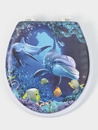 Сиденье для унитаза с крышкой Доляна «Морские жители», 40×37 см, мягкое - Фото 1