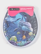 Сиденье для унитаза с крышкой Доляна «Морские жители», 40×37 см, мягкое - Фото 9