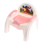 Горшок-стульчик «Маша и Медведь» с крышкой, цвет белый/розовый МИКС - Фото 5