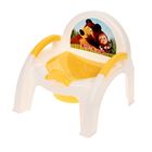Горшок-стульчик «Маша и Медведь» с крышкой, цвет белый/жёлтый - Фото 1