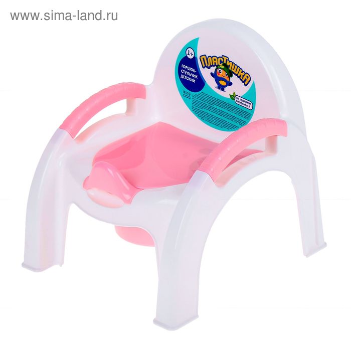 Горшок-стульчик с крышкой, цвет белый/розовый МИКС - Фото 1