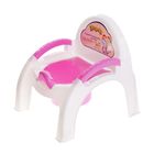 Горшок-стульчик с крышкой, цвет белый/розовый МИКС - Фото 3