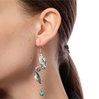 Серьги ассорти «История» скрученное перо, цвет голубой в чернёном серебре - Фото 2