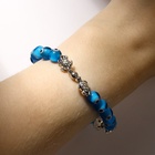 Браслет-оберег «Глазик» черепашки, цвет голубой в серебре, 6 см - фото 30993468