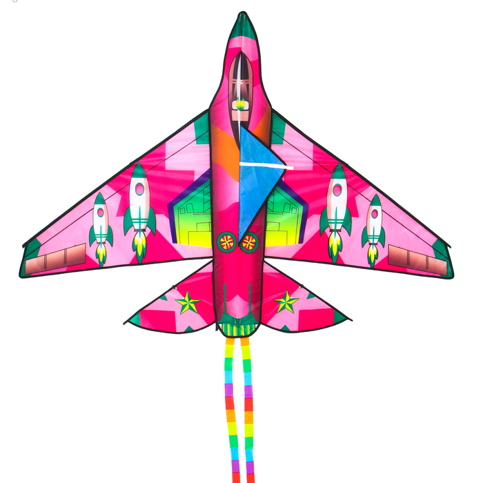 Воздушный змей «Истребитель», с леской, цвета МИКС - фото 1883643868