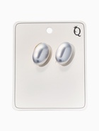 Серьги с жемчугом «Грейс» вытянутый овал, цвет серый в золоте - Фото 3