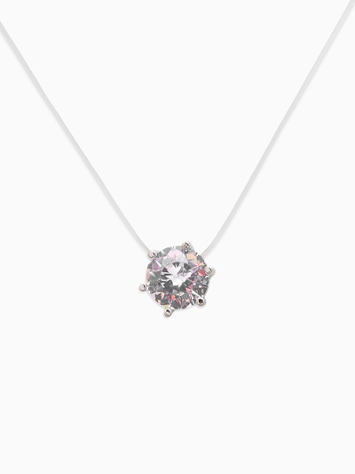 Кулон «На леске», цвет белый в серебре, 30 см