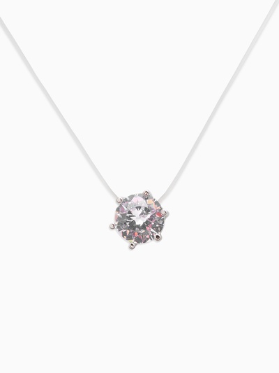 Кулон «На леске», цвет белый в серебре, 30 см