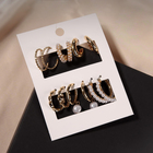 Серьги-кольца набор 6 пар «Жемчужные» с подвесками, цвет белый в золоте - фото 9052822