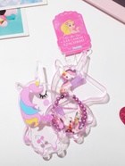 Набор детских украшений Выбражулька «Единорог», 5 предметов: 2 заколки, браслет, клипсы, кольцо, разноцветный - фото 64143012