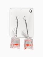 Серьги акриловые «Рыбка в пакете», оранжевые - Фото 4