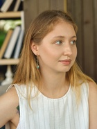 Серьги с эмалью «Ночь» хвост с ракушкой, цвет сине-белый в золоте - Фото 4