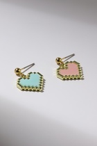 Серьги акриловые «Сердечки» пиксели, цвет розово-голубой в золоте - Фото 4