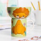 Набор «Слонёнок и Львёнок», 2 предмета: кружка 200 мл, миска 300 мл - Фото 2