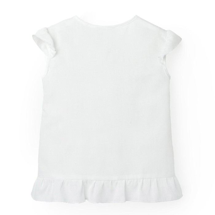 Рубашка для девочки с коротким рукавом MINAKU: Cotton collection цвет белый, рост 92 - фото 1908654648