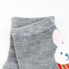 Носки детские"Зайка с шарфом" цвет серый, р-р 12-14 - Фото 3