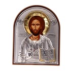 Икона "Иисус Христос Спаситель", серебро с позолотой на пластиковой подставке - Фото 1