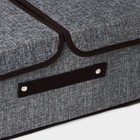 Короб стеллажный для хранения с двойной крышкой Доляна «Тэри», 36×25×16 см, серый - Фото 3