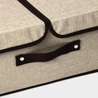 Короб стеллажный для хранения с двойной крышкой Доляна «Тэри», 36×25×16 см, бежевый - Фото 3