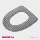 Чехол на сиденье для унитаза на липучках Доляна «Плюша», 37×42 см, цвет МИКС - Фото 1