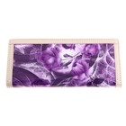 Кошелёк женский на клапане, 3 отдела, 2 отдела на рамке, отдел для кредиток, отдел для монет, комбинированный, бежево-сиреневый - Фото 2