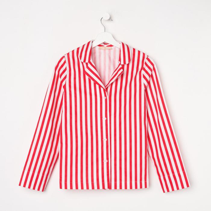 Рубашка женская KAFTAN Полоса, размер 48-50, цвет белый/красный