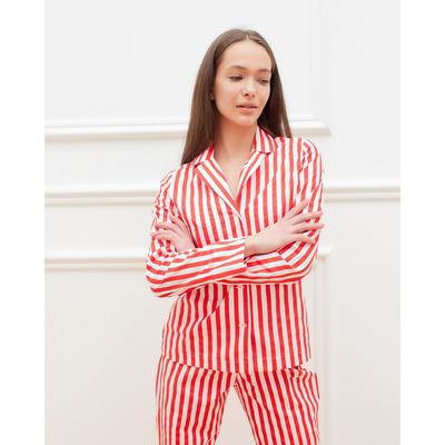 Рубашка женская KAFTAN "Полоса", размер 48-50, цвет белый/красный